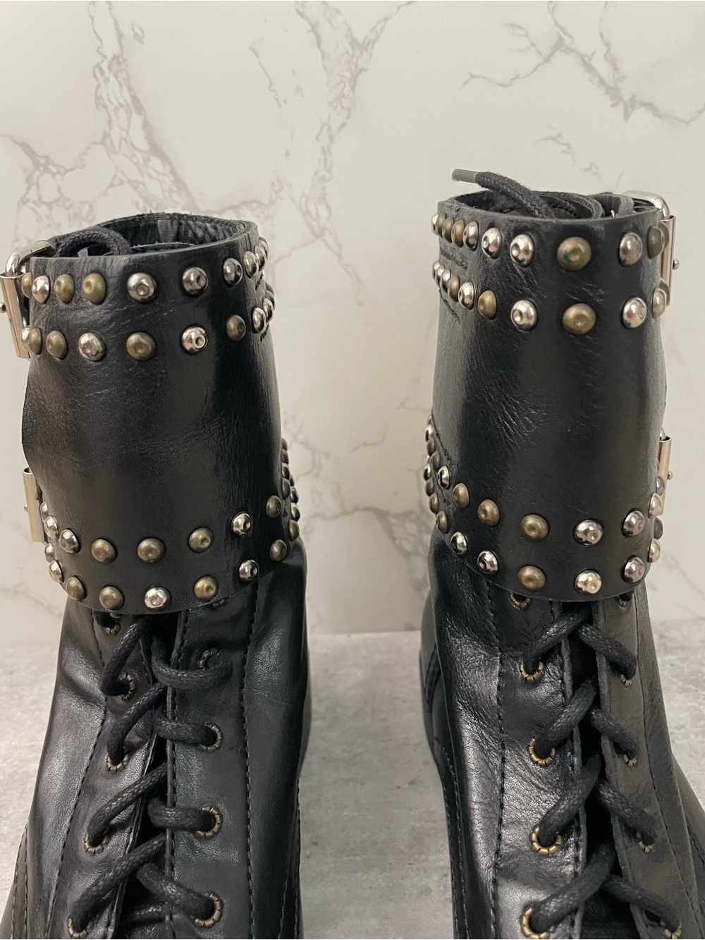 Isabel Marant Etoile Teylon Black Studded Leather Combat Boots US 9 EU 39 NIB - Picture 10 of 16